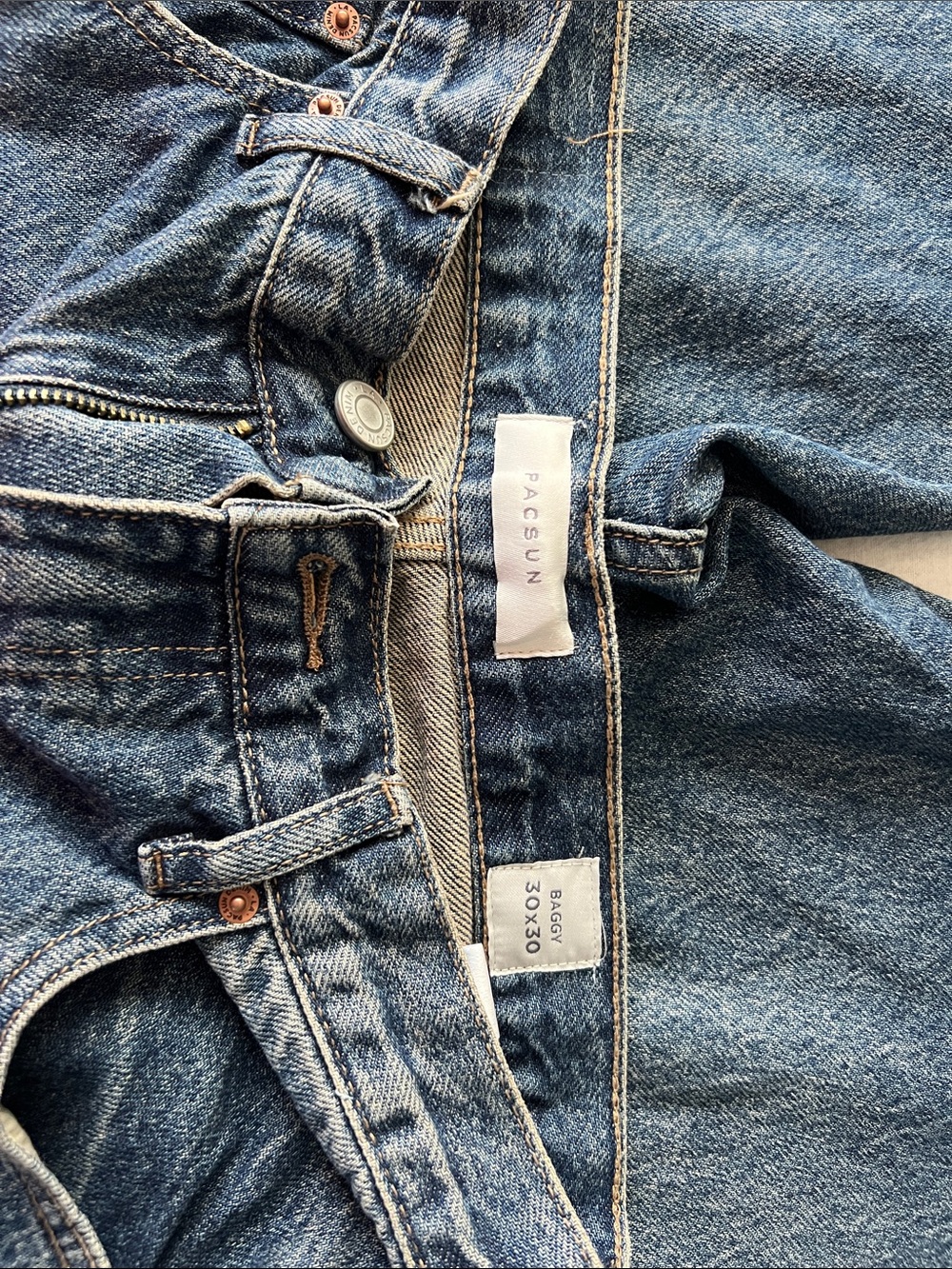 PacSun Men's Blue Relaxed Baggy Jeans